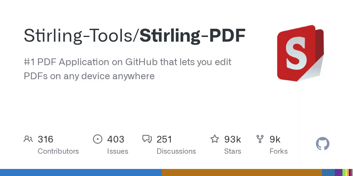 Stirling PDF 开源仓库社交卡